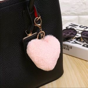 Soft fluffy heart shape Pom Pom