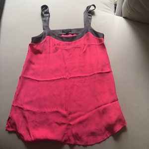 Pink (gray trim) silk rag and bone XS tank