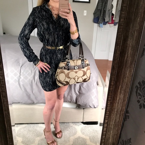 Navy Shirt Dress! NWOT - Picture 2 of 8