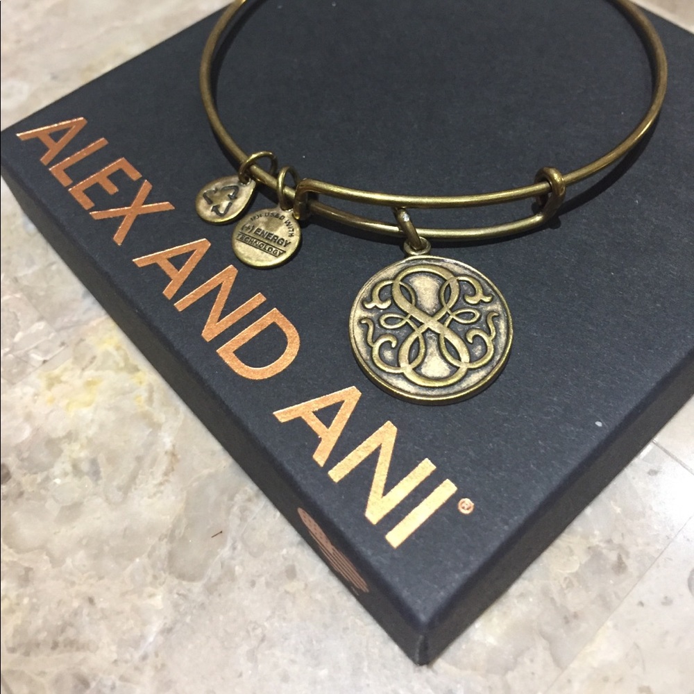 ALEX AND ANI- "Path of Life" Gold Charm Bangle