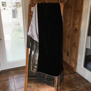 Silk Fringed Shawl/Evening Wrap