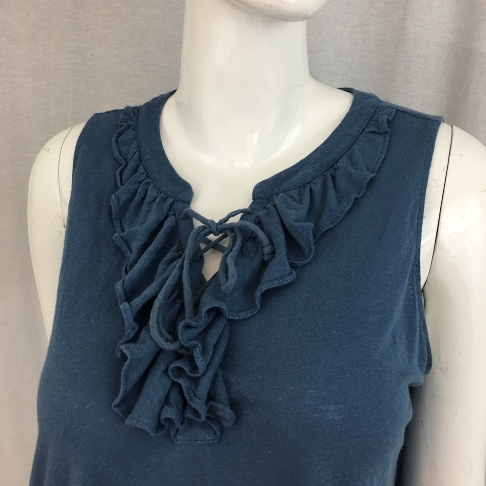 SOLD Medium LOFT Sleeveless Ruffle Loose Fit Top - Picture 4 of 8