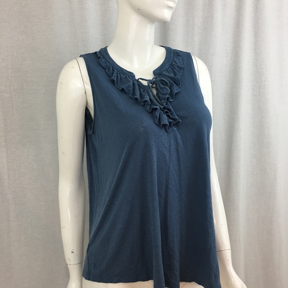 SOLD Medium LOFT Sleeveless Ruffle Loose Fit Top - Picture 5 of 8