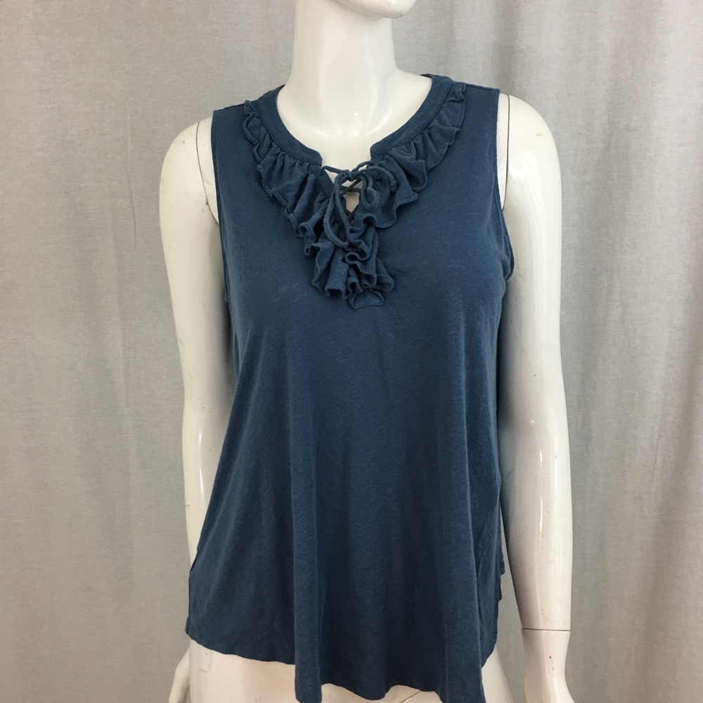 SOLD Medium LOFT Sleeveless Ruffle Loose Fit Top - Picture 8 of 8