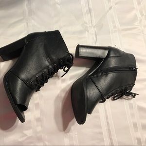 LacedUp peep toe Booties