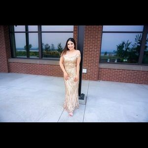 Pink Boutique Gold Sequin Dress