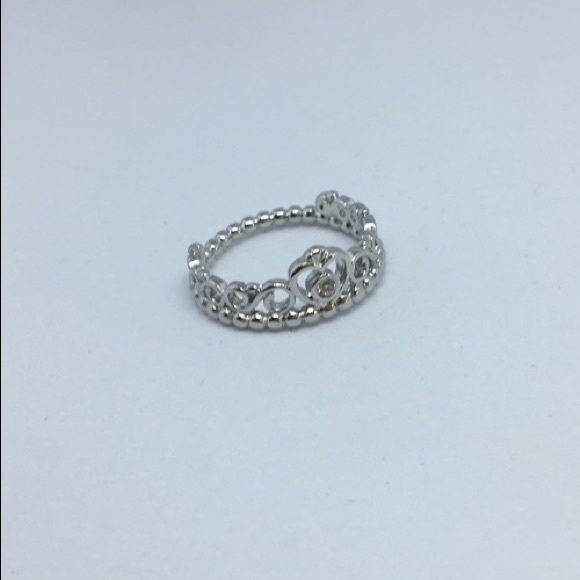 Silver Crown Ring With Heart Band size 7 - Picture 3 of 4