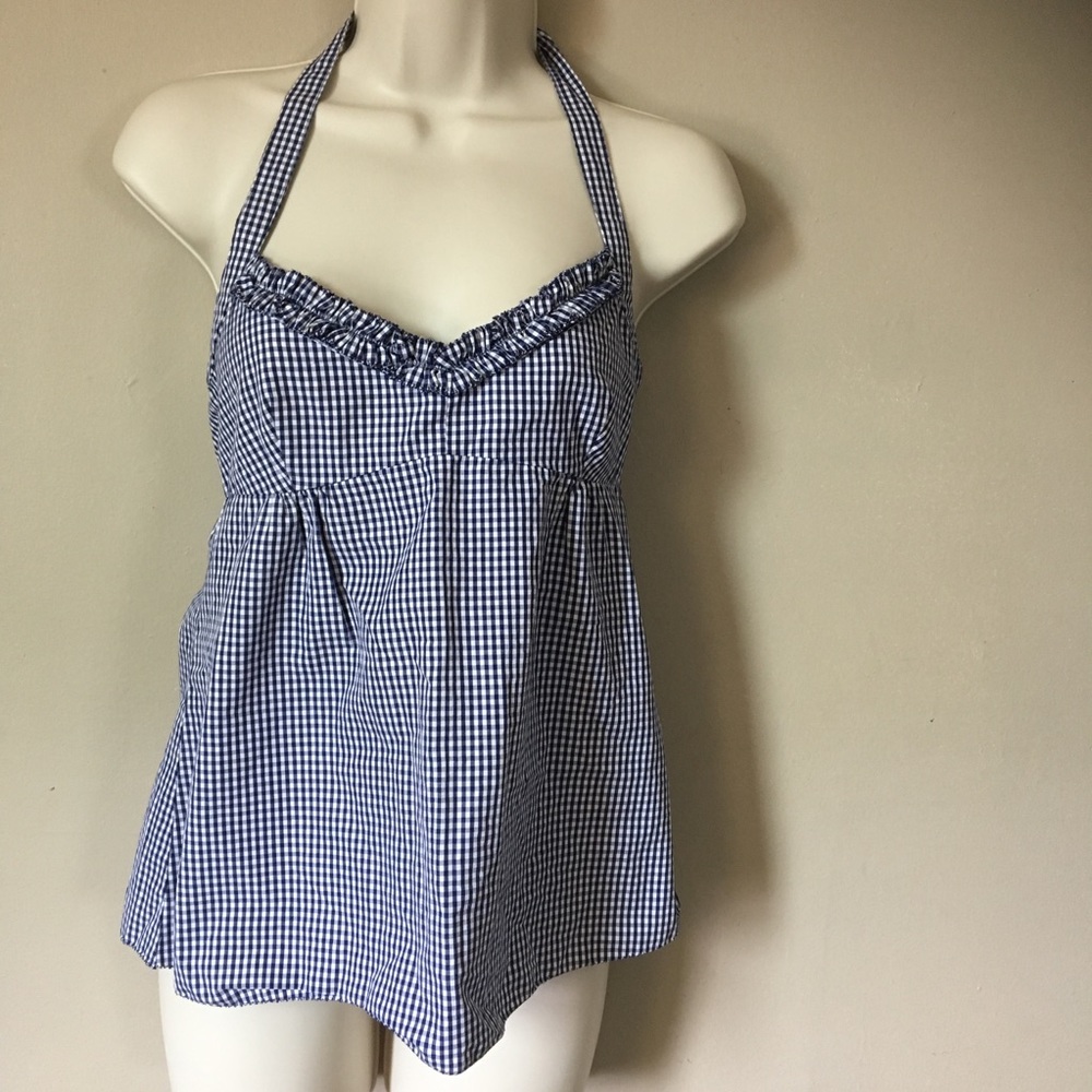 J Crew Halter Checkered Halter Top Size Size 0