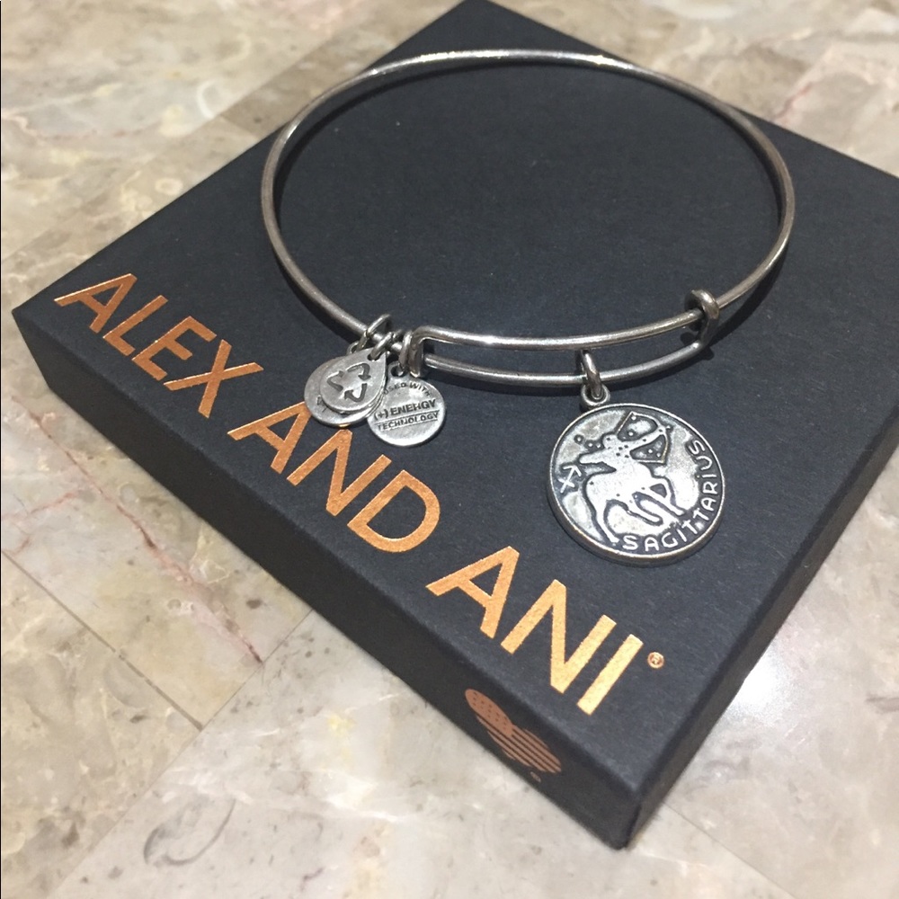 ALEX AND ANI- "Sagittarius" Silver Charm Bangle