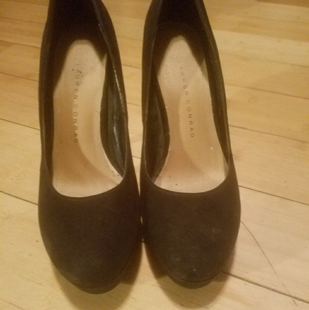 Lauren Conrad black suede stilettos