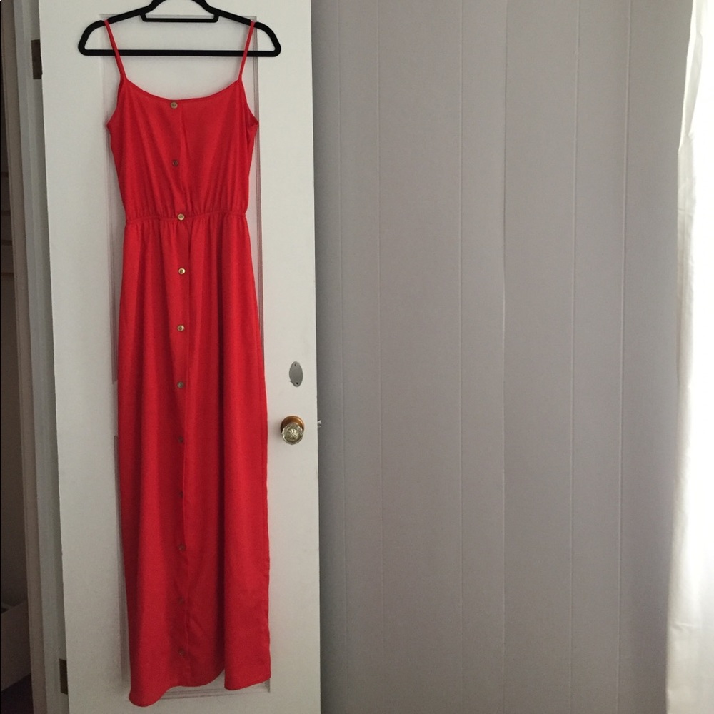 Red Peaches N' Cream Maxi Dress