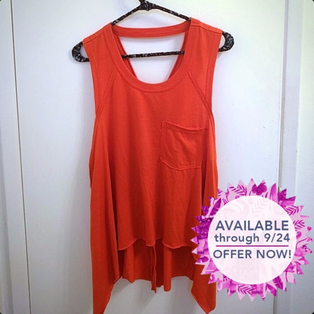 Free People Beach Orange Cross Back Tank - HURRY!