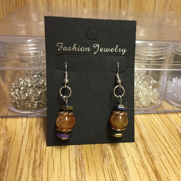 Fall Handmade Fish Hook Earrings - Picture 5 of 6