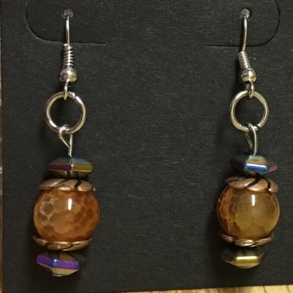 Fall Handmade Fish Hook Earrings - Picture 6 of 6