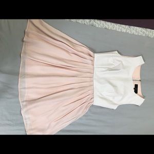 Fun Vegan “leather” & chiffon dress. Sz 6