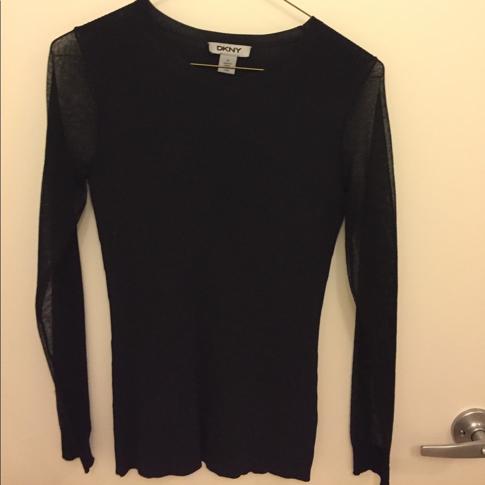 Sheer sleeve sweater