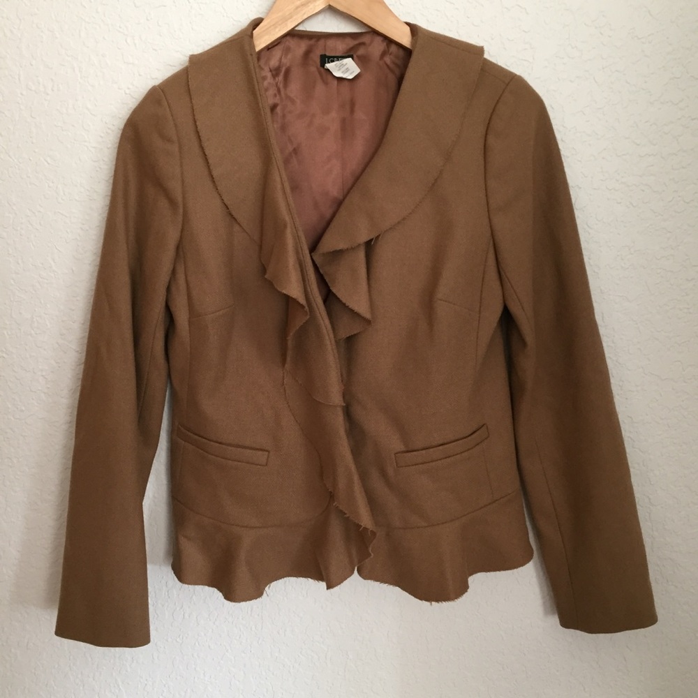 J.Crew Wool Ruffle Blazer Jacket