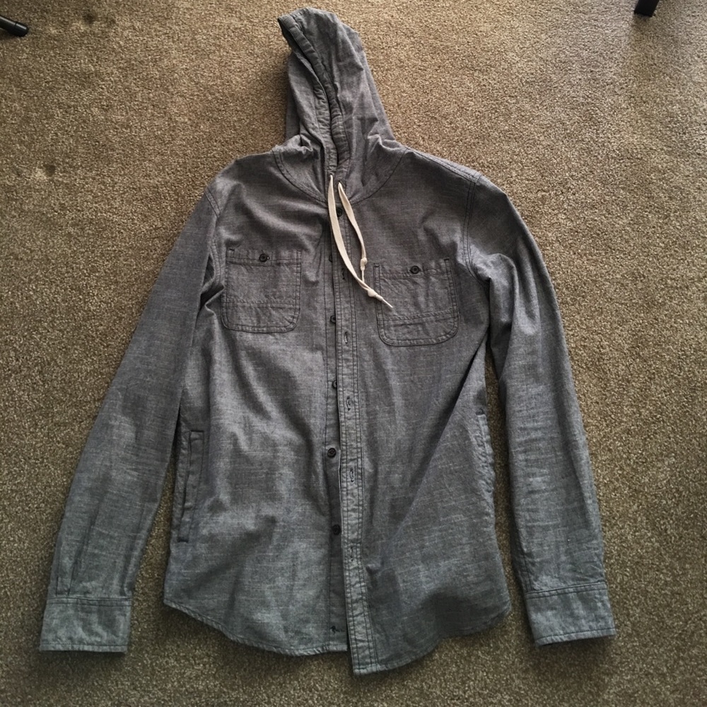 Gray button up PacSun jacket.