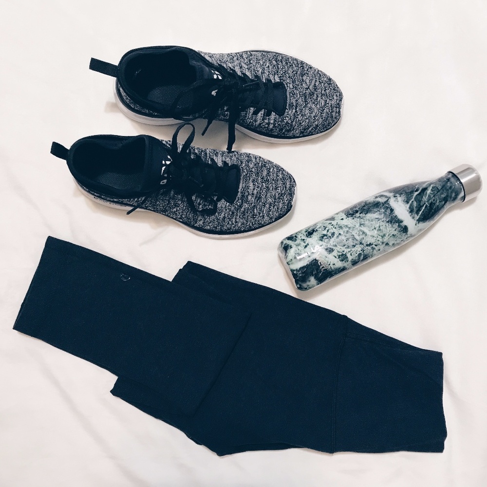 Navy and Black Striped Lu Lu Leggings