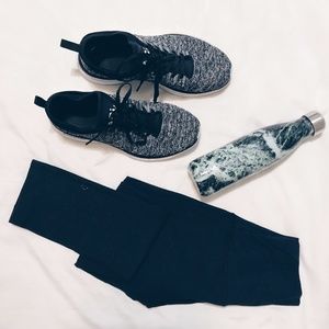 Navy and Black Striped Lu Lu Leggings