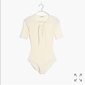 Madewell Ribbed Lace-Up Bodysuit