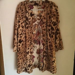 Leopard Faux Fur Light Coat
