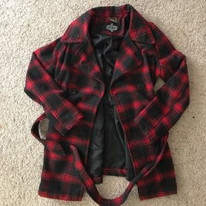 Plaid Pea Coat
