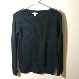 H&M Green Glittered High-Low Sweater H&M Green Glittered High-Low Sweater
