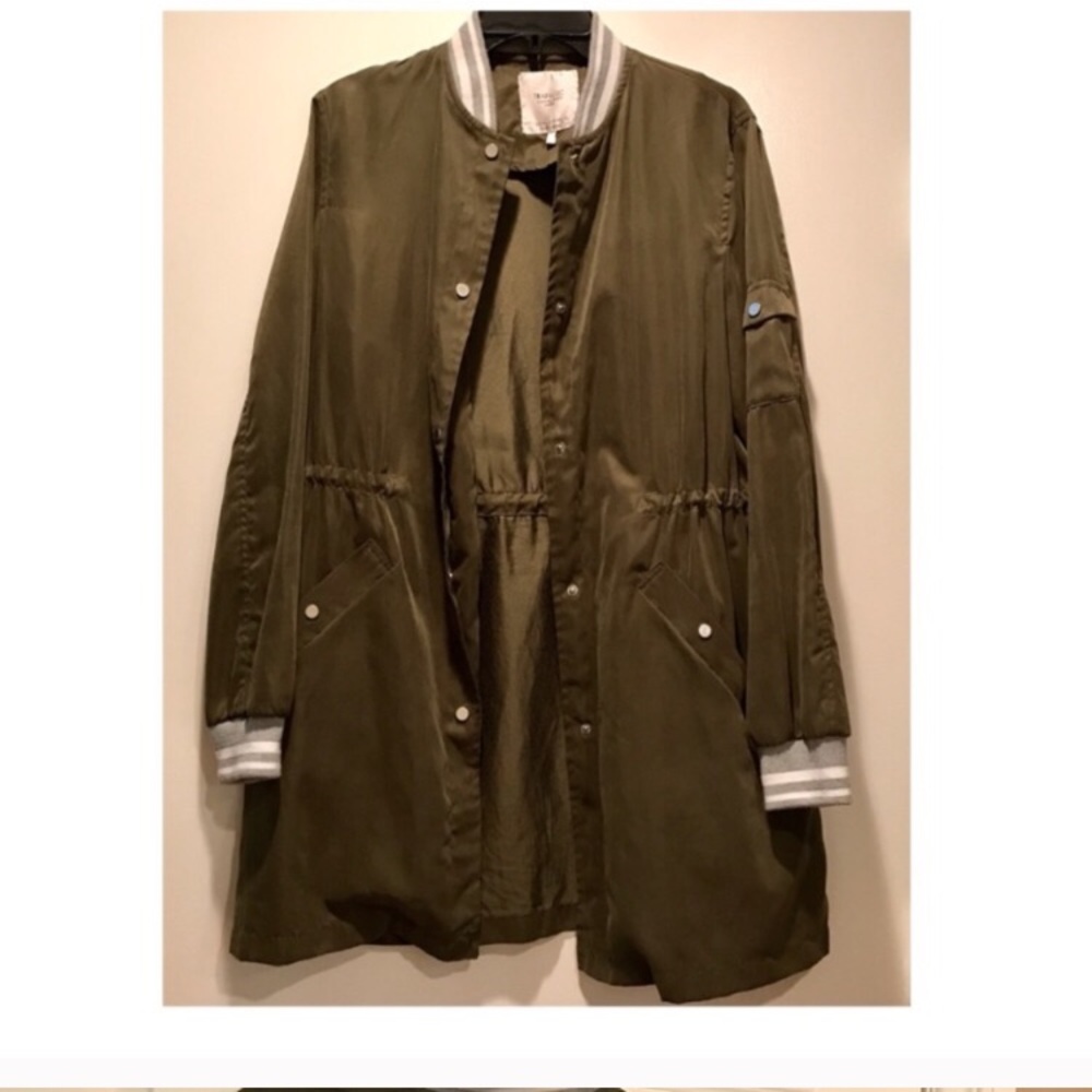 Zara long line varsity bomber jacket