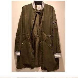 Zara long line varsity bomber jacket