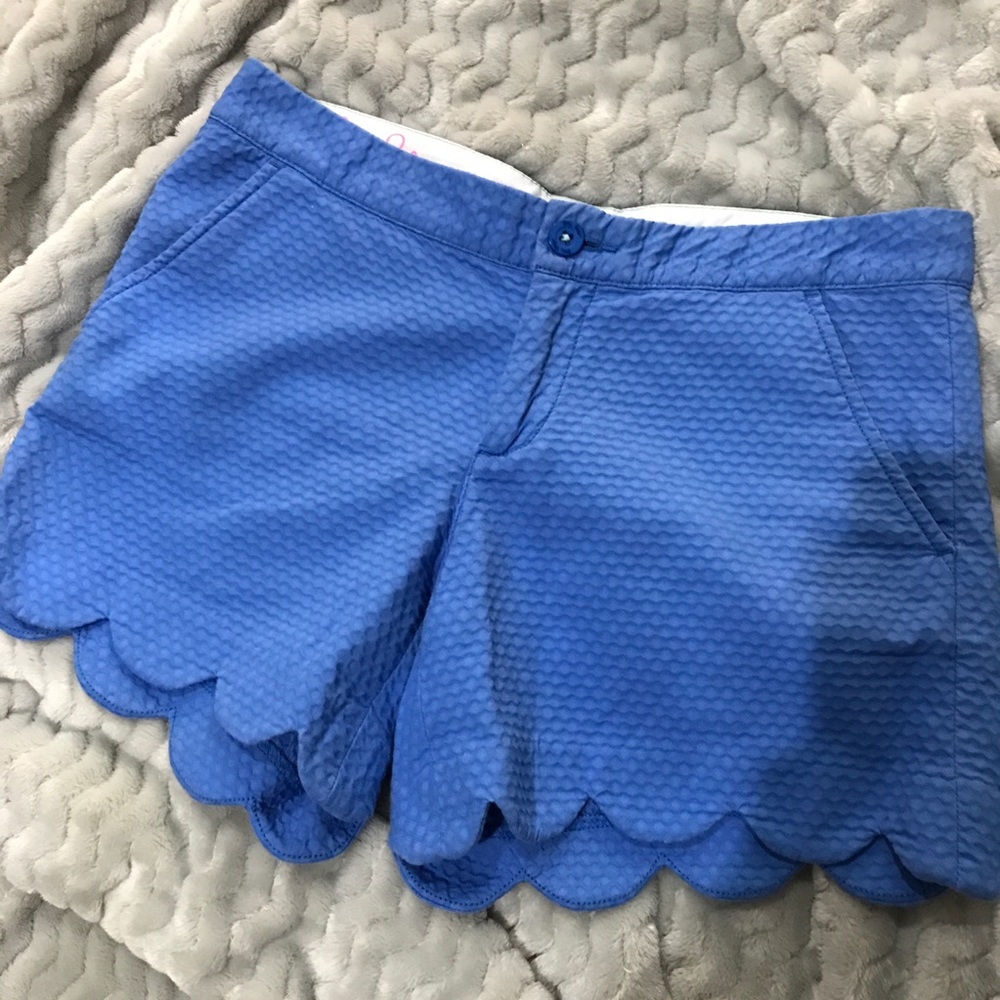 Blue Lilly Pulitzer Buttercup Scalloped Shorts