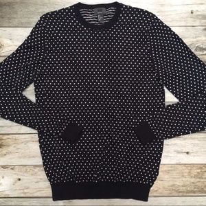 H&M Silk Cotton Blend Polka Dot Navy Sweater Sz S H&M Silk Cotton Blend Polka Dot Navy Sweater Sz S