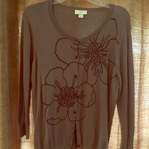 Loft gray and black cardigan sweater