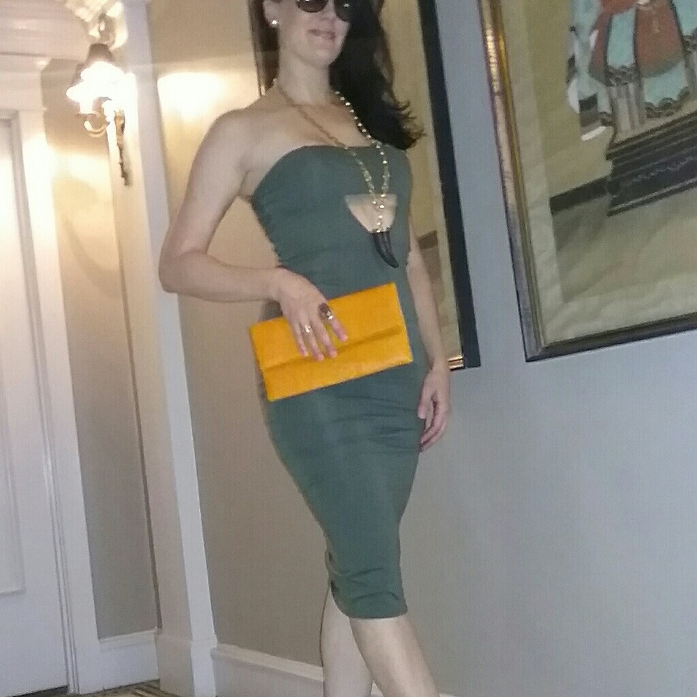 Misguided olive dress