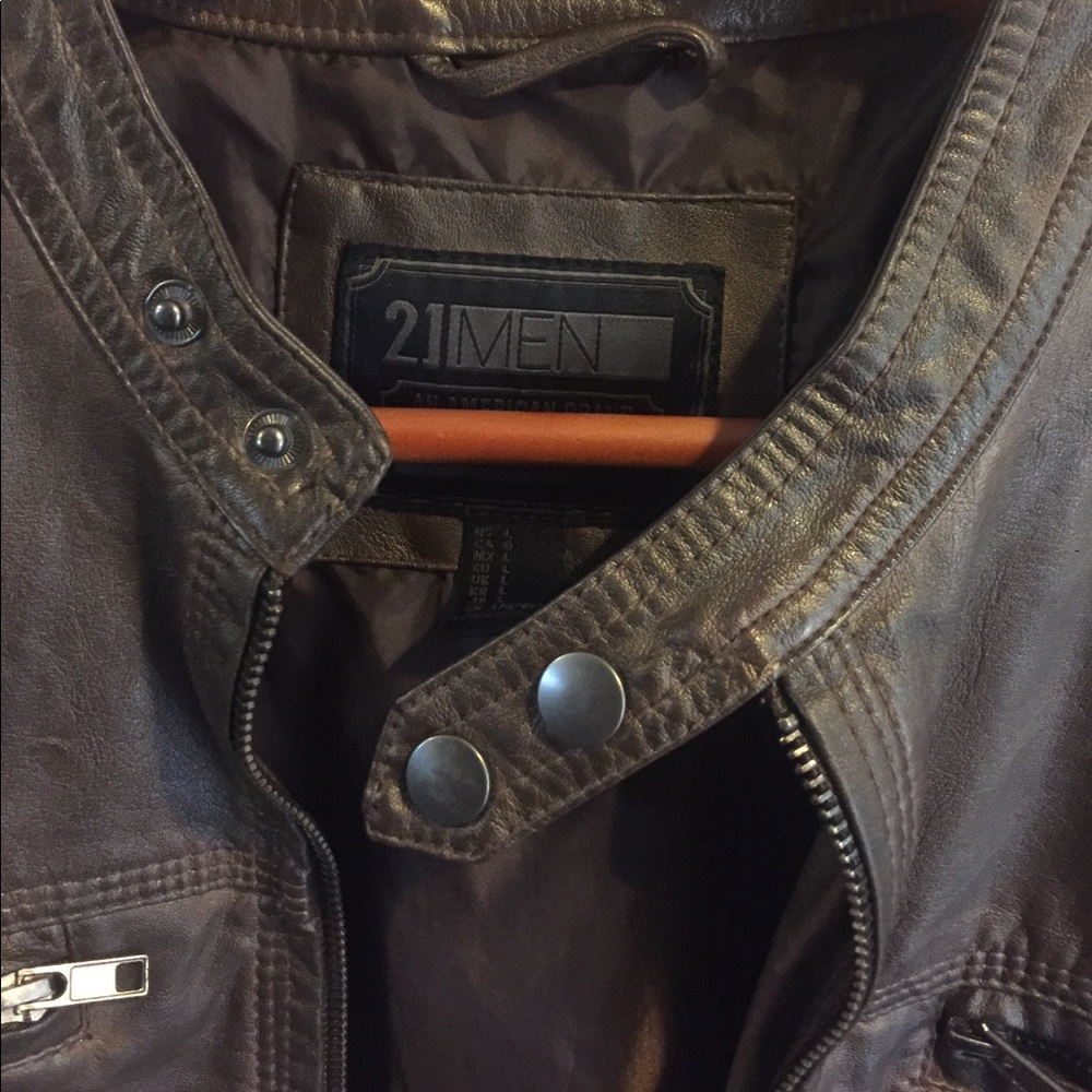 Brown Leather Jacket Size L