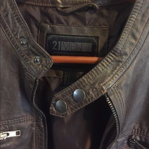 Brown Leather Jacket Size L