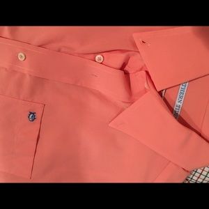 A peach colored southern tide button down