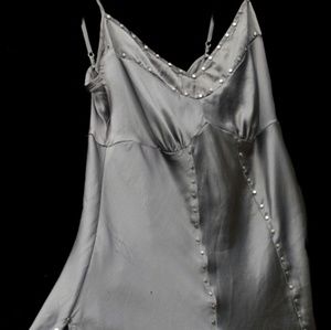 Sexy silver metallic silk camisol unusual metal