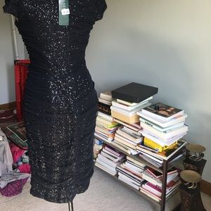 Black net sequence evening dress by Ralph Lauren 6