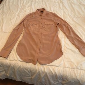 Bebe button down blouse, coral pink, XS