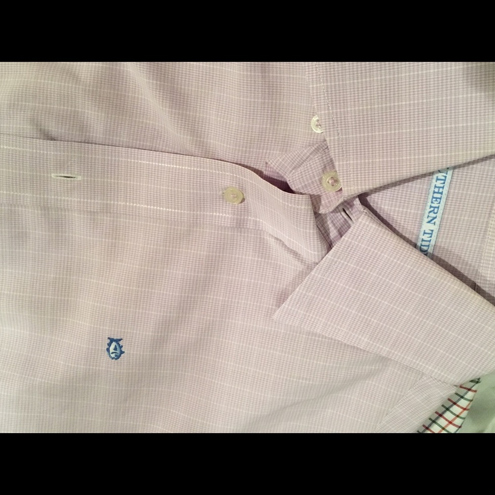 A purple with white stripe small shirt