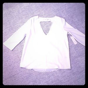 Ivory three-quarter sleeve blouse