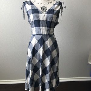 Navy and white gingham summer dress