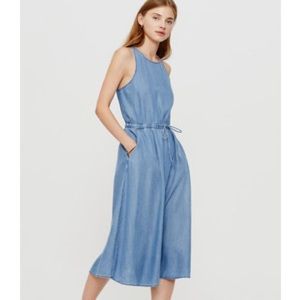 Lou & Grey Chambray Cut Out Midi Dress