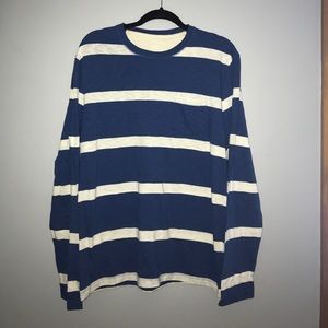 GAP Blue and White Striped Long Sleeve Shirt