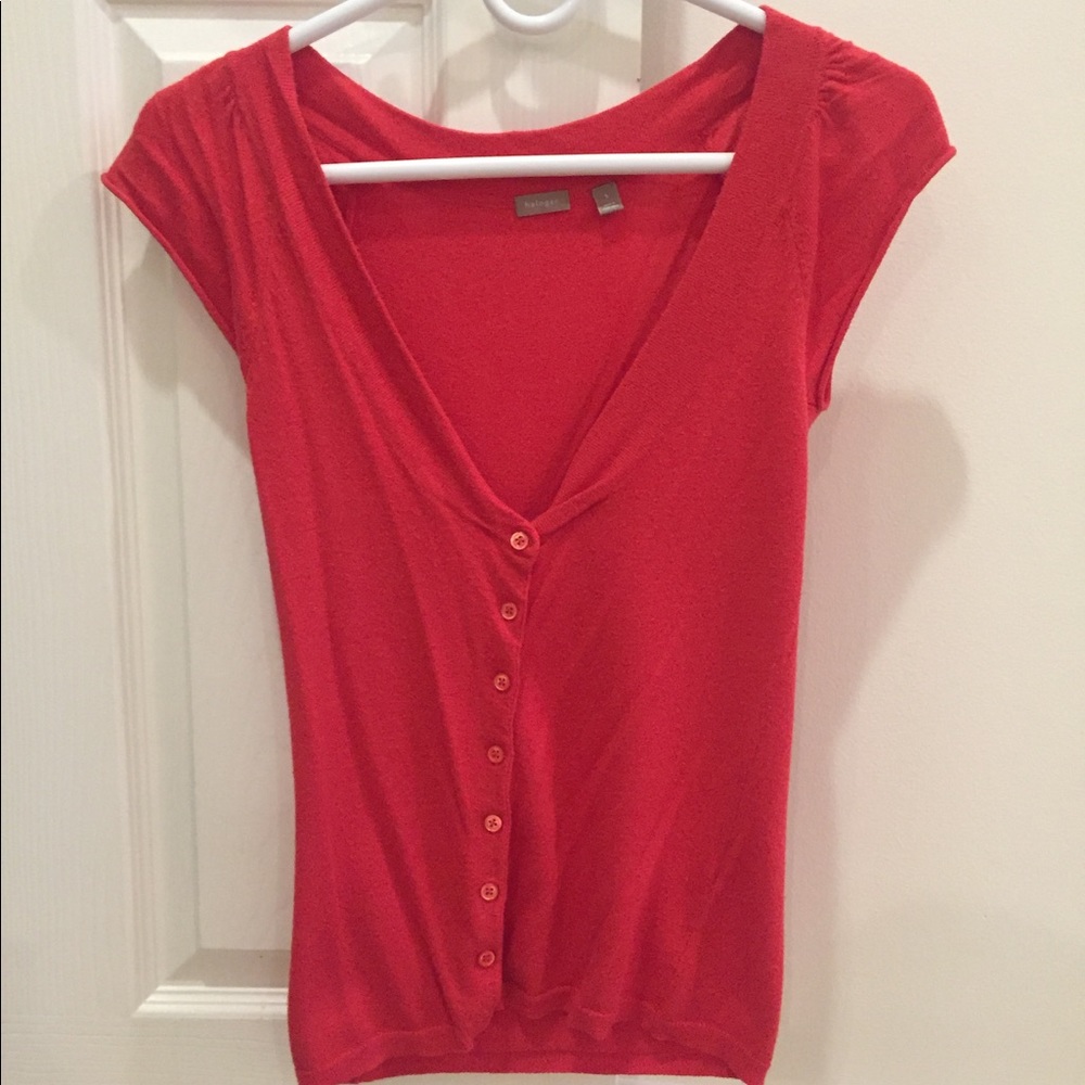 Short sleeve cardigan.