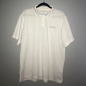 Columbia White Collared Polo Shirt