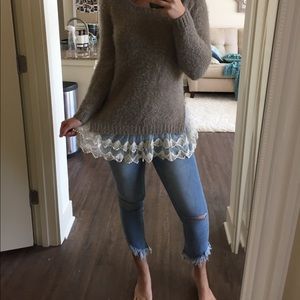 NWOT LF sweater with lace