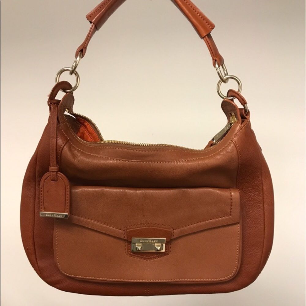 Leather shoulder bag - medium size