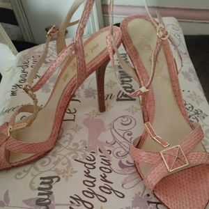 L.A.M.B. pink strappy heels